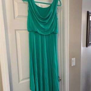 Vince Camuto Turquoise Draped Midi Dress